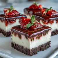 Decadent Dubai chocolate strawberry cheesecake cups with creamy filling and fresh strawberry topping.